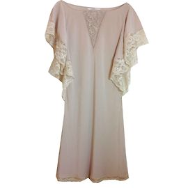 Vanessa Bruno vestido de seda e renda Rosa Taupe