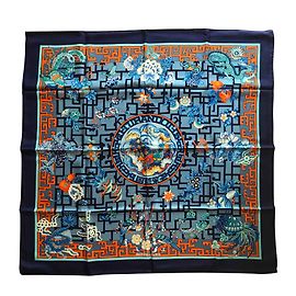 Hermès Hermes Square 90 Turandot eccezionale Blu navy