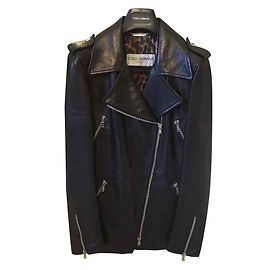 Dolce & Gabbana jaqueta de couro Preto