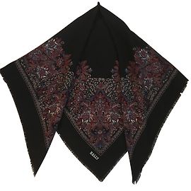 Sciarpa Bally in lana nera multicolore Nero Multicolore