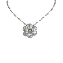 Chanel-Camellia Pendant Necklace-Silvery