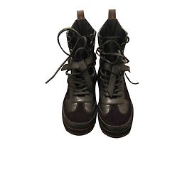 Bottines Louis Vuitton en cuir noir Noir