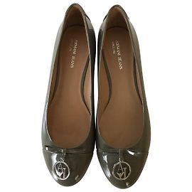 Ballerines Armani Jeans en cuir vernis neuves Gris Kaki