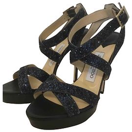 Navy Vamp Coarse Glitter di Jimmy Choo Blu navy