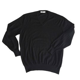 Ermenegildo Zegna-ERMENEGILDO ZEGNA Cashmere v-neck sweater in black TOP CONDITION!! Size M-Black