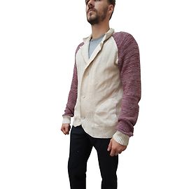 Loft Designed By Weste Baumwolle Wolle Burgund Cremefarben Beige