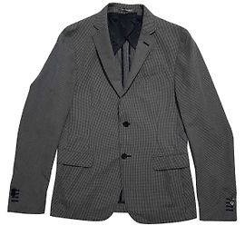 Daniele Alessandrini Gingham Baumwollblazer Blau Weiß Weiß Blau