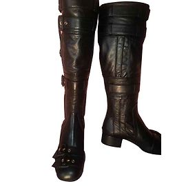PRADA "Capra Old" botas de cano alto, cor preta Preto