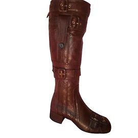 Stivali al ginocchio PRADA "Capra Old" colore marrone Marrone