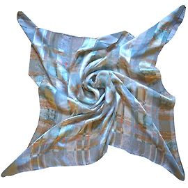 Sciarpa quadrata in seta Balenciaga blu e arancione Blu Multicolore Arancione Blu chiaro