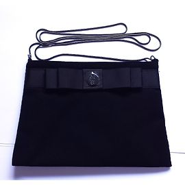 Autre Marque Pochette da sera in nubuck nero con tracolla Nero
