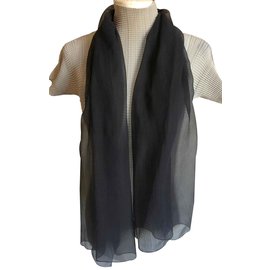 Autre Marque-black chiffon scarf-Black
