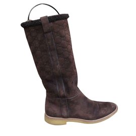 Gucci-Gucci boots in shearling-Brown