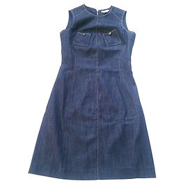 Robe Paule Ka en jean bleu sans manches Bleu