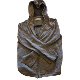 Zadig & Voltaire-Grey Jacket with zipper and hoodie-Grey
