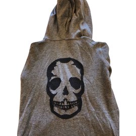 Zadig & Voltaire-Grey Jacket with zipper and hoodie-Grey
