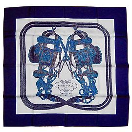 Hermès GESTICKTE GALA-BRIDES Blau