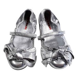 Prada-Ballerines-Argenté