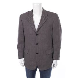 Balmain Wollblazer Schwarz Grau Schwarz Grau