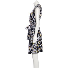 Diane Von Furstenberg-Cassidy wrap dress-Black,White,Yellow