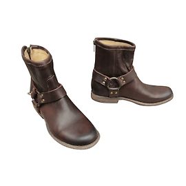 Frye Phillip Harness Leather Ankle Boots Brown Brown