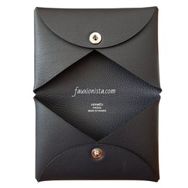 Hermès-Limited Edition Hermes Calvi Robot Card Holder in Indigo Swift-Blue