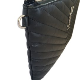 Autre Marque-Leather Monogram Pouch-Black