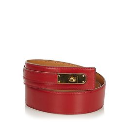 Hermès Kelly-Ledergürtel Rot Golden