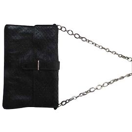 evening night bag -pochette  en cuir  furla Noir