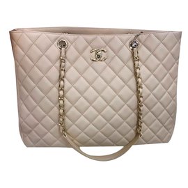 Chanel-Chanel bolso de compras clásico-Beige
