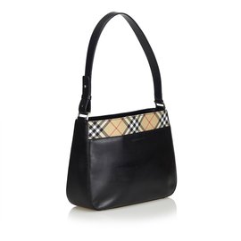 Burberry-Bolsa De Ombro De Couro-Marrom,Preto,Bege