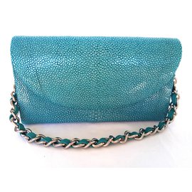 Autre Marque-Turquoise clutch bag-Turquoise