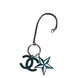 Chanel-Chanel Schlüsselanhänger Taschenanhänger-Schwarz,Silber