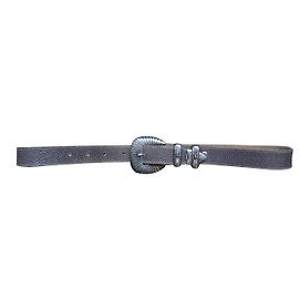 inconnue Ledergürtel in Grau 75 cm Grau