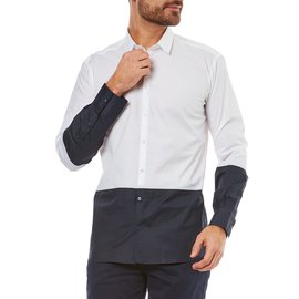 Karl Lagerfeld CAMICIA BIANCA E BLU UOMO LAGERFELD Bianco Blu scuro
