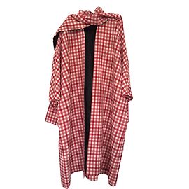 Balenciaga Cristobal Gingham Wool Coat Red White White Red