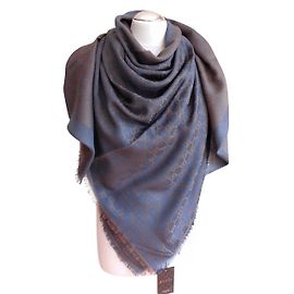 Gucci Monogram stole Blu Taupe