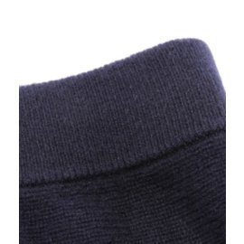 Chloé-Falda de cachemir midi de punto acanalado en azul marino-Negro,Azul oscuro