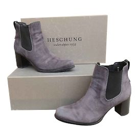 Bottines Heschung Violette en Daim Gris Violet