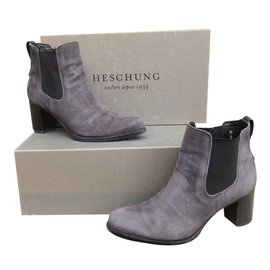 Heschung-Botas de tornozelo-Cinza,Roxo