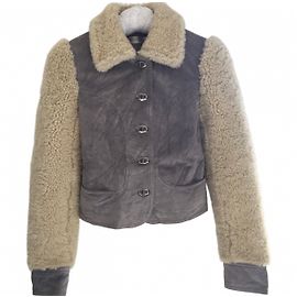Iconic Bomber Jacket by Kate MOSS for TOPSHOP Grey Cream