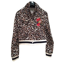 Maje Perfecto Blanco Roja Estampado de leopardo