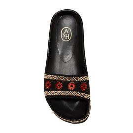 Ash Bestickte Leder Mules Schwarz Schwarz