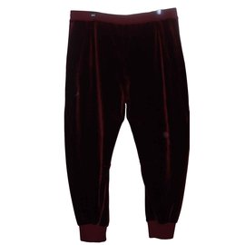Chloé-Chloé Burgundy velvet jogging trousers Terracotta-Dark red