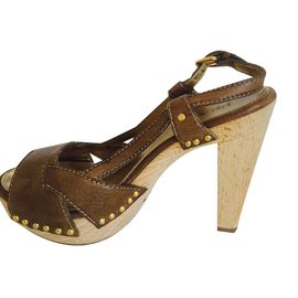 Prada Sandals Beige Leather Beige
