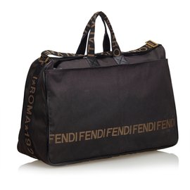 Fendi-Nylon Travel Bag-Brown,Black,Light brown