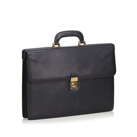 Loewe-Leather Business Bag-Black