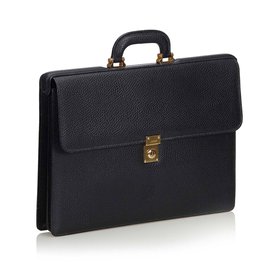 Loewe-Leather Business Bag-Black