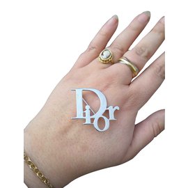 Schöne schräge Dior-Brosche Silber