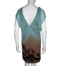 Diane Von Furstenberg-Vestido de seda de cordie-Multicolor